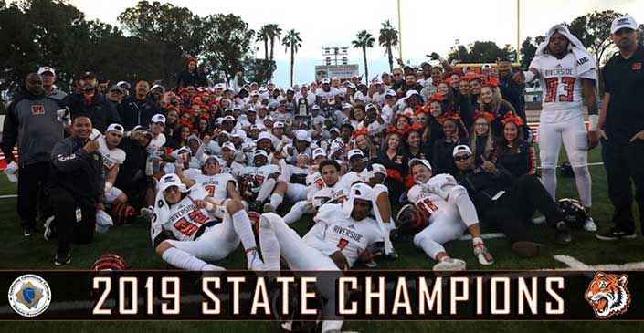 RCC Football Wins 2019 CCCAA State Championship